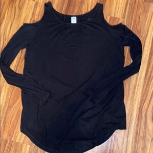 Old Navy Black Cold Shoulder Top Womens Size Extra Small